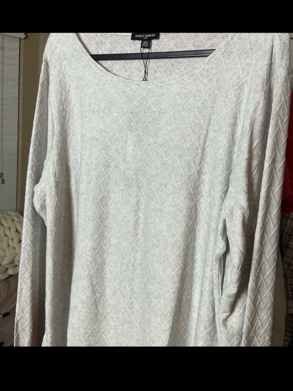 Mario Serrani Italy Textured Knit Pullover – XL / EG – Light Gray